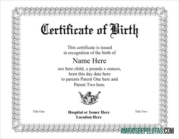 Reconhecimento do nascimento do hospital exemplo