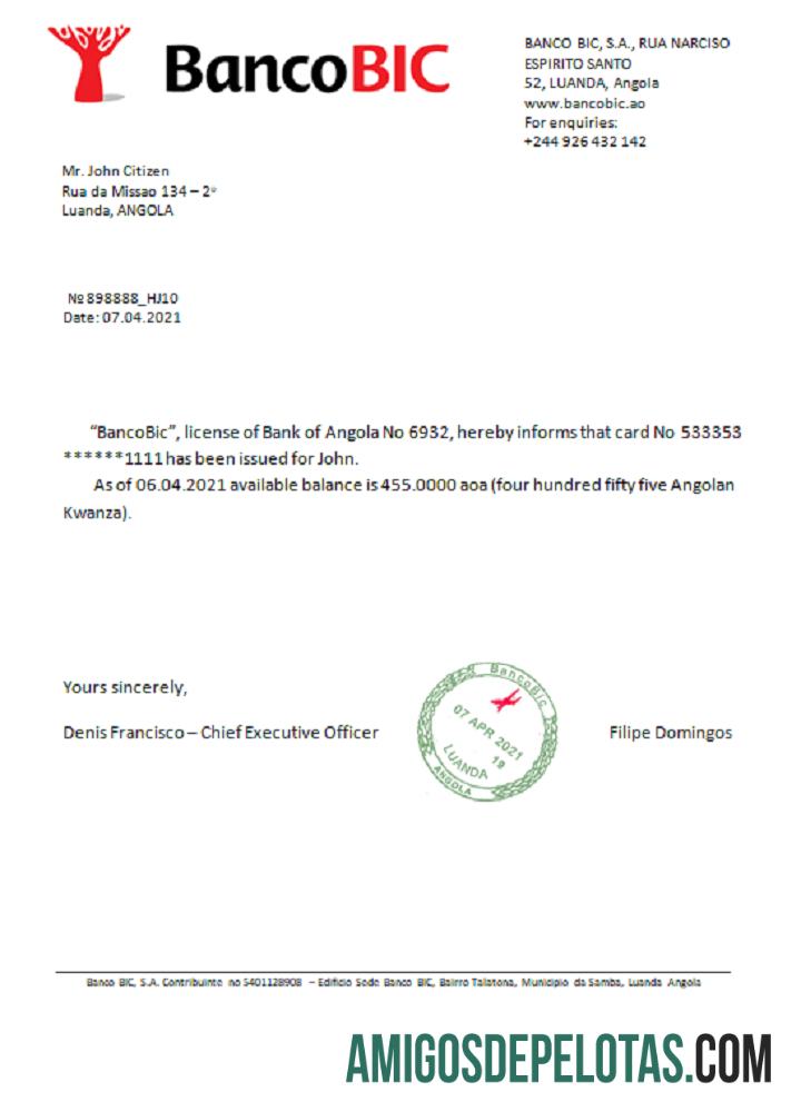 Referência Bancobic Angola baixar para verificação
