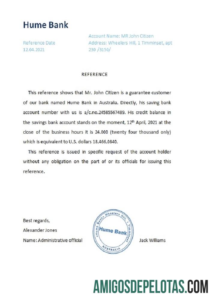 Referência Hume da Austrália baixar para verificação