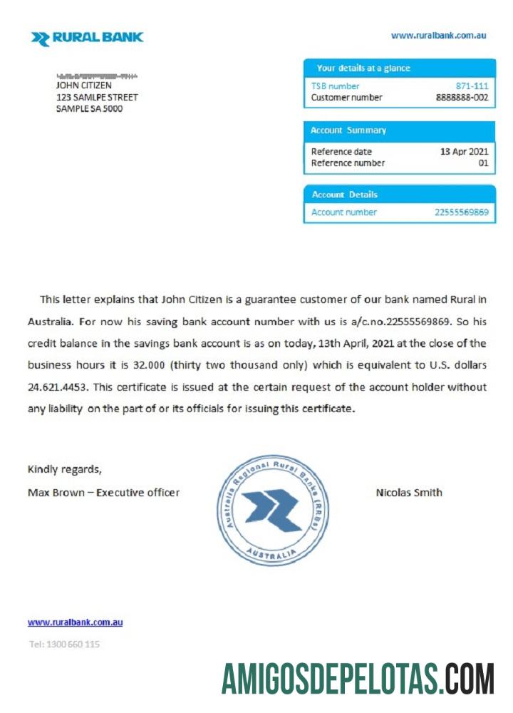 Referência Rural da Austrália exemplo