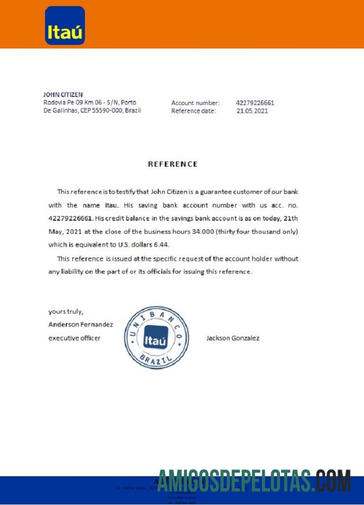 Referência Brasil Itaú baixar para verificação