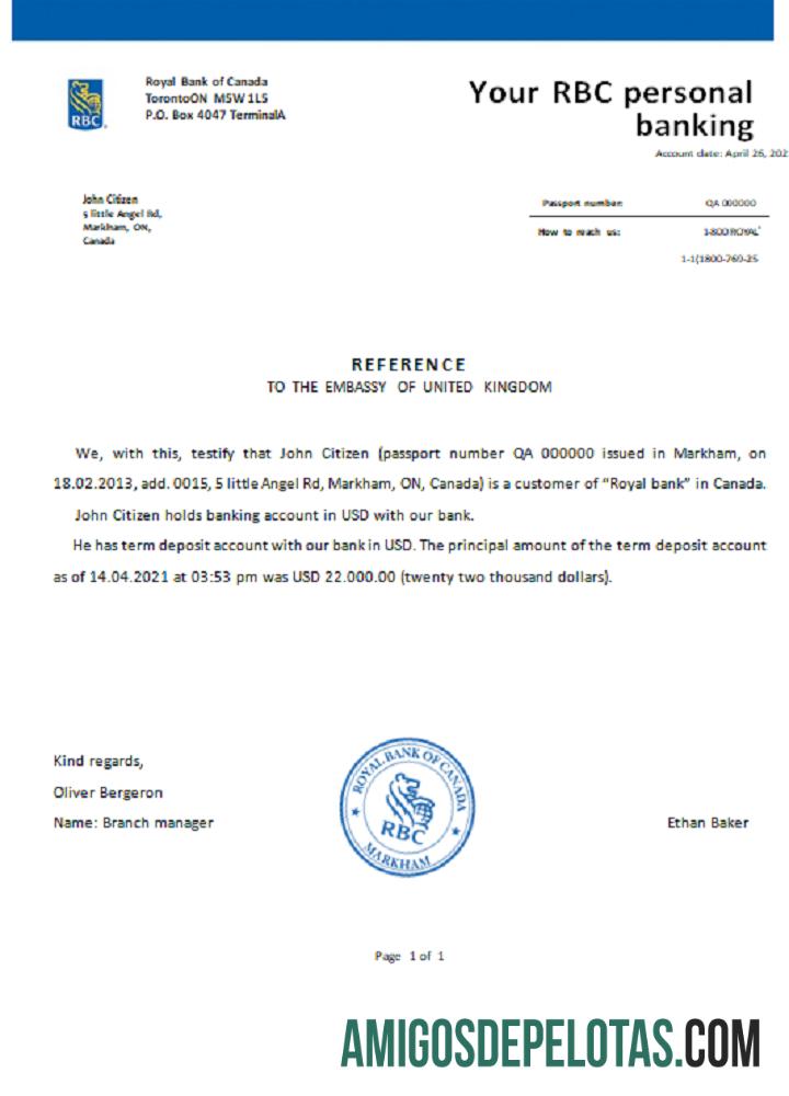 Referência RBC do Canadá baixar para verificação