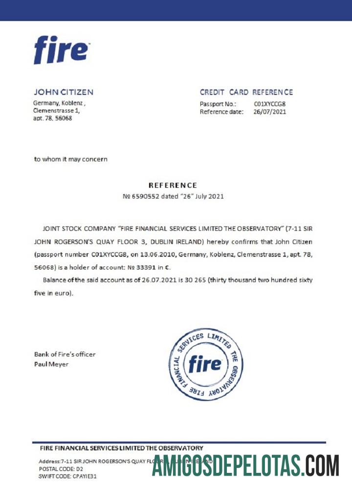 Referência de incêndio na Alemanha exemplo