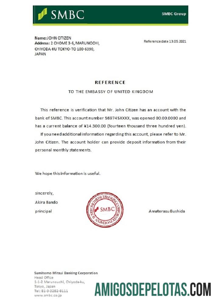 Referência SMBC do Japão modelo