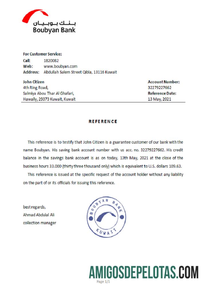 Referência Boubyan do Kuwait baixar para verificação